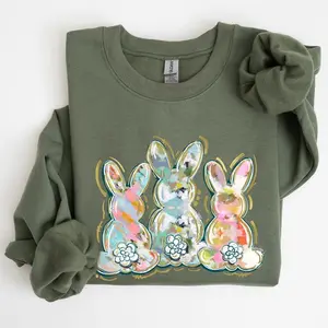 Brushstroke, Easter, Peter Cottontail Watercolor Sweatshirt, Women's Crew Neck, Crewneck