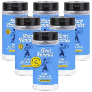 Aunt Fannie's Sink Refresher, Lemon Scented Powder Baking Soda Scrub and Odor Minimizer for Sinks, Drains and Garbage Disposals