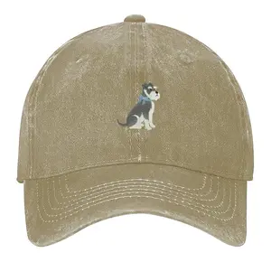Unisex Vintage Washed Khaki Dad Hat Schnauzer Dog with Bow Tie Cap,Retro Faded Tan Baseball Cap Cute Schnauzer Graphic Hat,Washed Cotton Unisex Cap Preppy Schnauzer Blue Bow Tie Printed Dad Hat,Unisex Distressed Beige Cap Dog Mom Schnauzer Lover Gift Hat