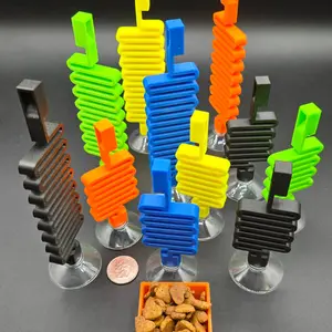 3D Printed Treat Launcher - Qty 2 - One Tall One Small - Random Colors Suction Cup Design for Easy Attachment to Glass and Smooth Surfaces Launch Treats Up to 25 Feet Ideal for Pet Training and Playtime