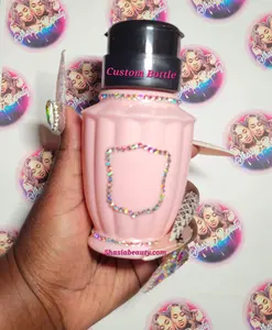 Custom Bling Pink Nail Polish Remover Bottle
