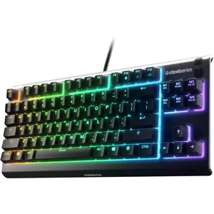 Apex 3 TKL RGB Gaming Keyboard – Tenkeyless Compact Form Factor - 8-Zone RGB Illumination – IP32 Water & Dust Resistant – Whisper Quiet Gaming Switch – Gaming Grade Anti-Ghosting,Black