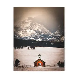 The Keeper of the Valley Canvas Stretched - Snowy Mountain Landscape Art