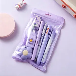 7-Piece Cute Stationery Set — Adorable, Japanese-Style Birthday Gift Set. Includes a Pencil Sharpener, Eraser, Correction Tape, Ruler, Mini Scissors, and Utility Knife. Office Supplies & Stationery Kit — A 7-Piece Set Featuring Soft, Pastel Tones.