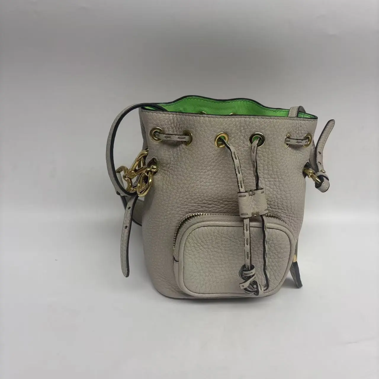 Pre-owned Calfskin Crossbody Bags Fendi Mini Tresor Bucket