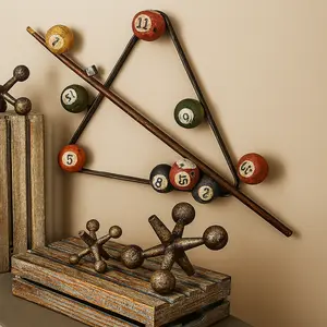 Games Multi Colored Metal Pool Home Wall Decor