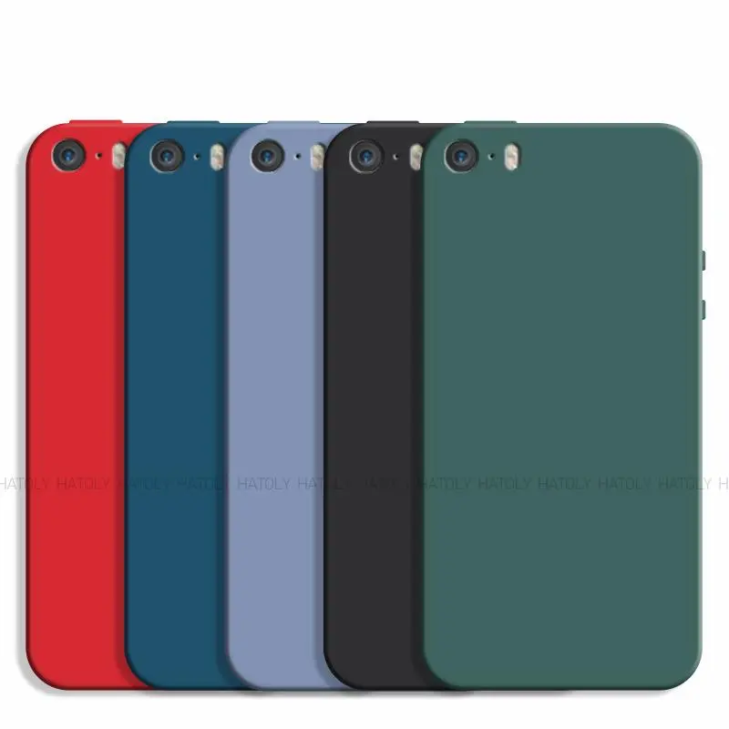 For iPhone 5s Case For iPhone 5s 5 SE 2016 Cover Original Shockproof Liquid Silicone Protective Phone Back Cover For iPhone 5s