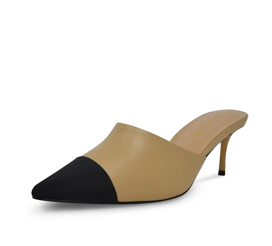 Debra Two Tone Kitten Heel Mules