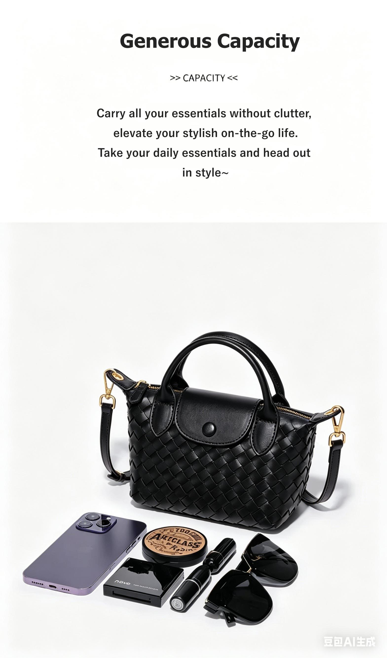 New Arrival Vintage Woven Leather Bag for Women, Retro Small Shoulder Crossbody Bag, Soft Leather Handbag for Commute, Versatile Crescent Hobo Bag, Dumpling Bag