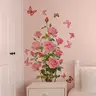 30*60cm Butterfly and Flower 2D Flat Wall Sticker, Home Decoration Self-Adhesive Wall Sticker, Bedroom Decor, Decorative Wall Decal, Butterfly Wall Decals, Floral Wall Decals M20253