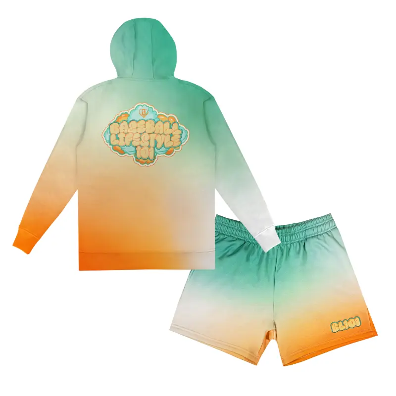 BL101 Tangerine Freeze Cotton Candy Youth Hoodie And Short Set