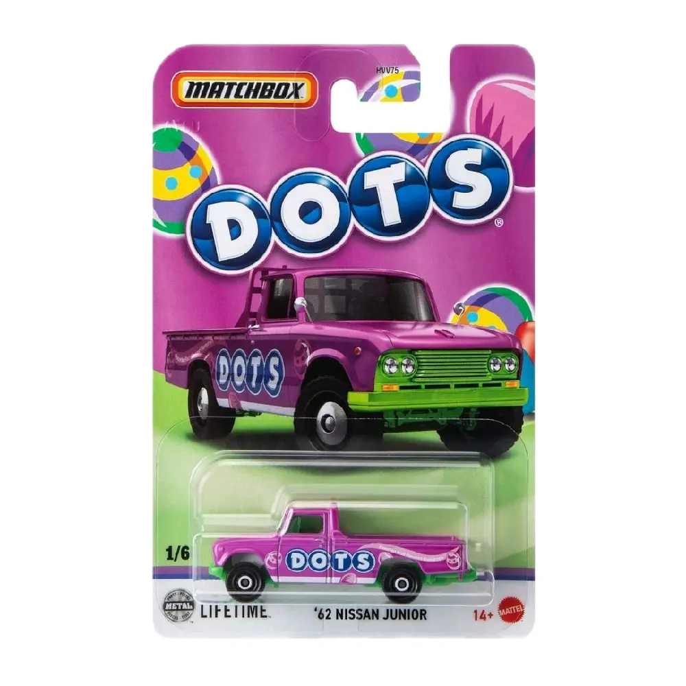 Matchbox 1:64 Die Cast Vehicle, 1962 Nissan Junior Pickup DOTS Collectible Model Car