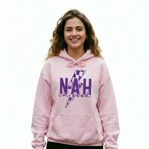 Nah I'm Good Unisex Hoodie, Retro Lightning Bolt Checked Design, Unisex Hooded Sweatshirt, Streetwear Aesthetic Y2K Top Clothes for Women Men Girl