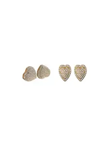 Women's Rhinestone Zirconia Inlaid Heart Stud Earrings, Elegant Copper Zirconia Jewelry, Perfect Gift for Valentine's Day & Anniversaries