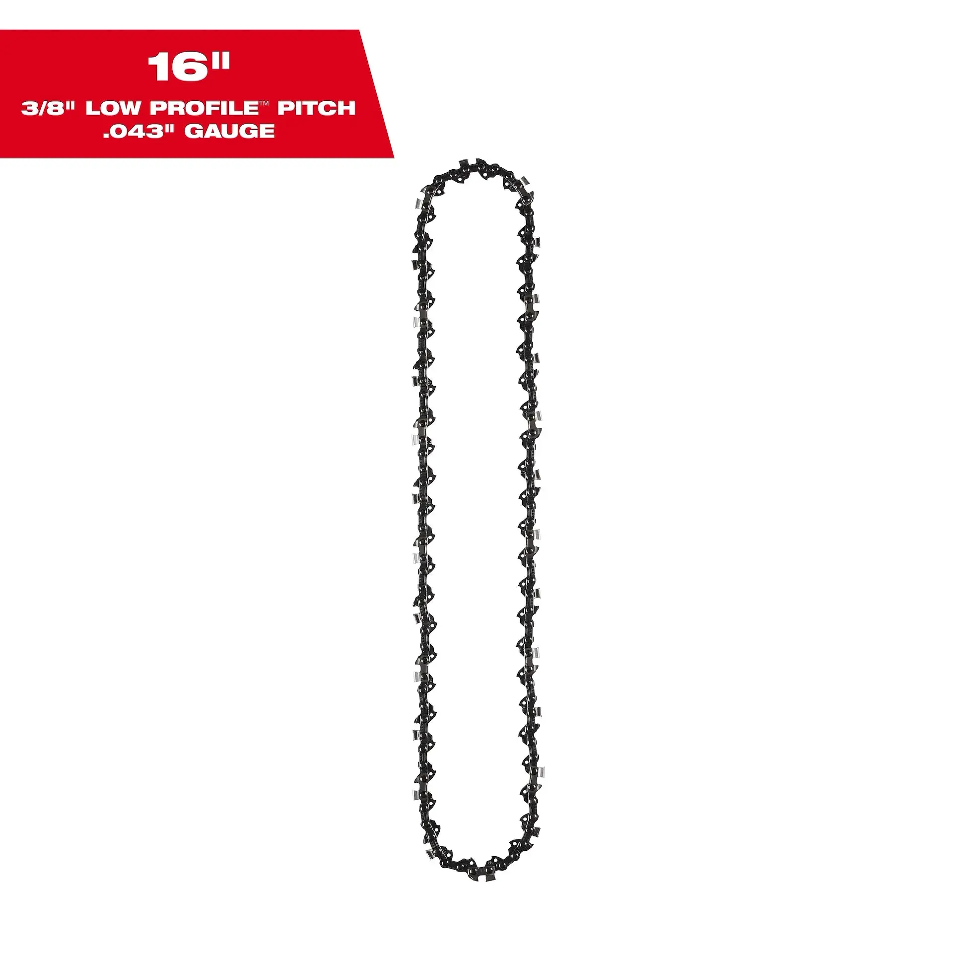 Milwaukee 49-16-2715 16" 3/8" LOW PROFILE™ Pitch, .043" Gauge Saw Chain