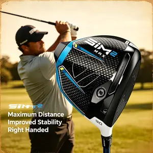 Adults' SIM2 MAX Golf Woods - High-MOI Golf Club with Carbon Steel, High Strength Aluminum, Full Carbon Sole, Adjustable Loft System, Adjustable Weighting System for Balanced Distance and Precision