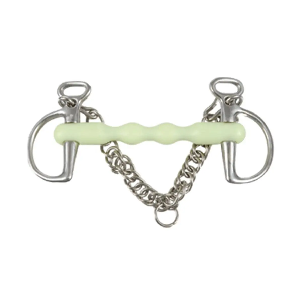 212 MAIN Kimberwick Bit with 5-inch Flexible Flavored Mouthpiece, Stainless Steel D-Rings and Curb Chain