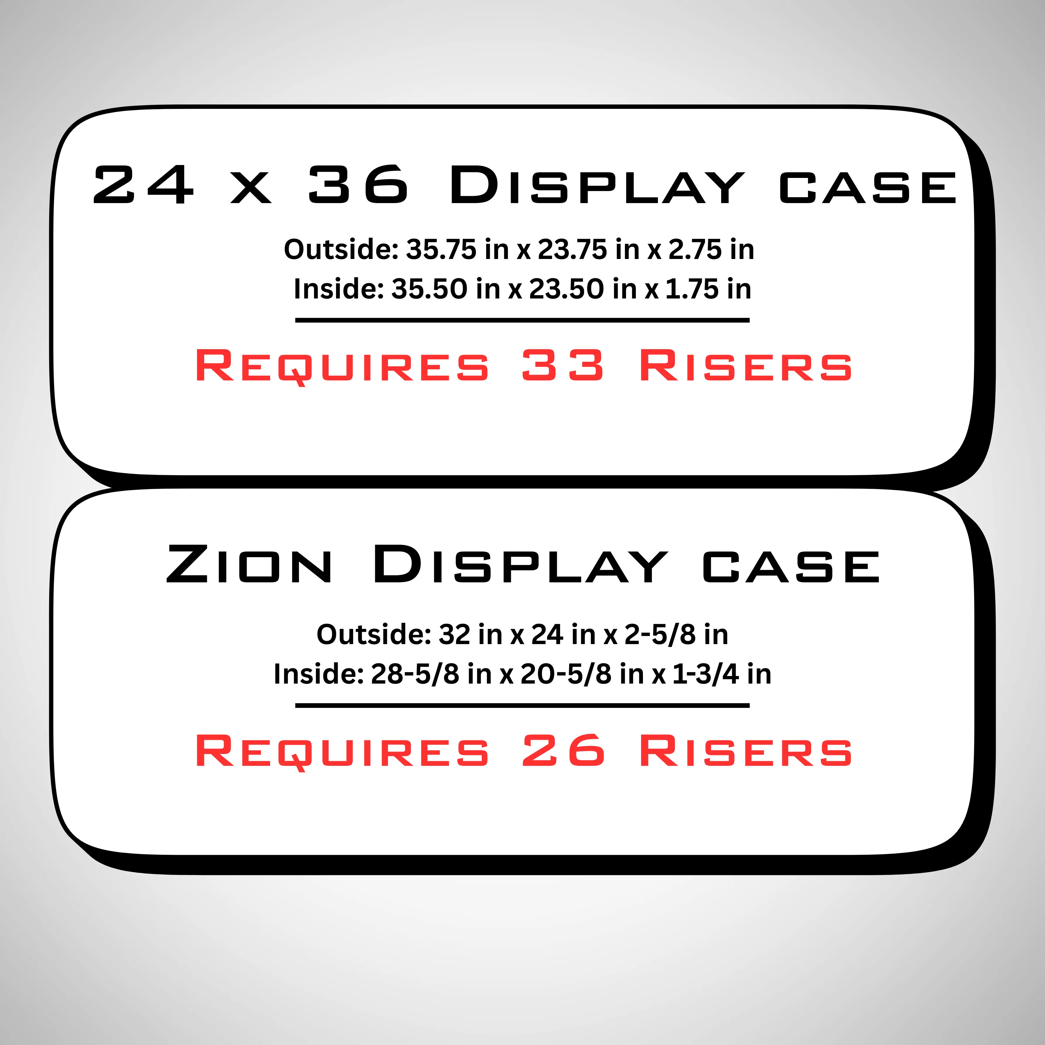 display case card riser stands 24 Modular Risers for Cases Display Stands Holder Trading Card