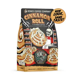 Bones Coffee Company | Cinnamon Roll Flavored Coffee 12oz Medium Roast Arabica Bones Coffee Company | Cinnamon Roll Flavored Coffee 12oz Medium Roast Arabica