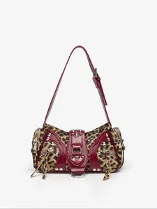 New Retro Y2K Sweet Cool Style Underarm Bag for Women, High-End Studded Motorcycle Commuter Shoulder Handbag, Versatile Single Strap Crossbody, Casual Trendy Bag