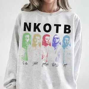 [Sale Up To 15% + Free Ship] - New Kid On The Block Vintage Music Tour Sweatshirt, 90s Concert Crewneck, Retro Band Shirt, Music Lover Gift