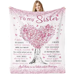 Sister Gifts Blanket, Big Sisters Birthday Gift from Sis, Best Sister Ever Gifts for Women Blanket, Birthday Christmas Graduation Gift Ideas for Sisters