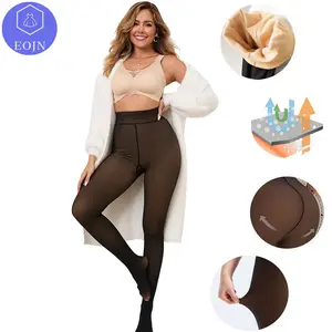 EOJN Women's Fleece Lined Tights Fake Translucent Warm Thermal Pantyhose Sheer Thick Leggings Ladies Under Dress for Winter with Plush Inner Layer,High quality Tights,Soft and Breathable,5 Colours,Normal and Plus size,Stretchy,Everyday,Minimalist,Slim. Sp