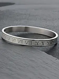 Roman Numerals Bracelet, Unisex Stainless Steel Wristband, Vintage Style Accessory, Perfect for Parties & Gifts, Trendy Fashion Jewelry
