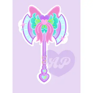 Cute Bow Axe Vinyl Sticker