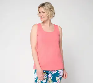 Denim & Co. Essentials Textured Knit Square Neck Tank Top