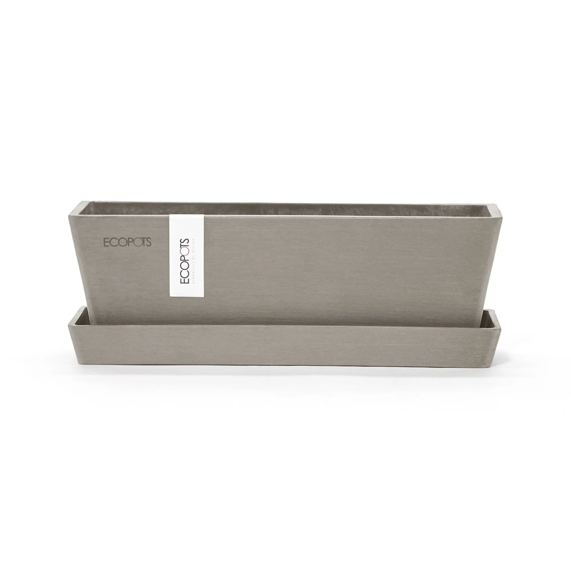 Ecopots Bruges Durable Modern Rectangular Indoor/Outdoor Recycled-Based Composite Flower Pot Planter