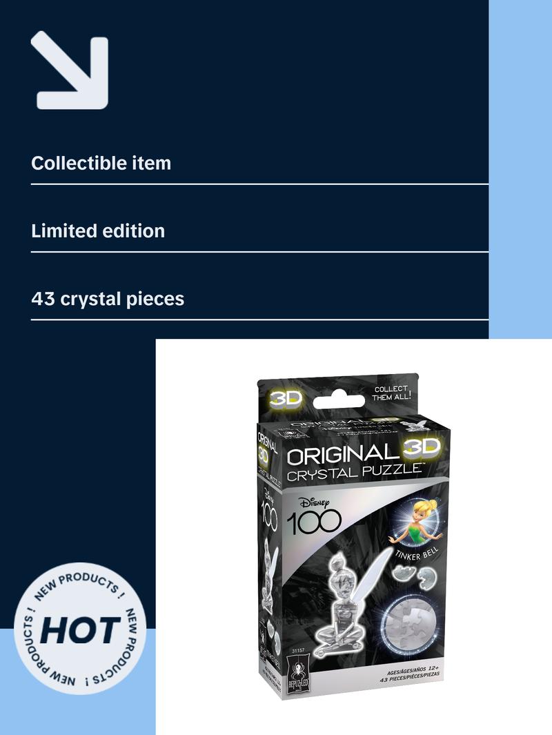 3D Crystal Puzzle - Disney 100 Platinum Edition - Tinker Bell: 43 Pcs