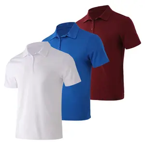 3-Pack Select Midweight Men's Polos Regular Fit Short Sleeve Classic Menswear Soft & Cool Stay-Flat Collar Front Button Placket