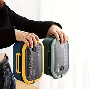 Double Layer Lunch Box with Spoon & Fork, 1 Count Portable Large Capacity Food Storage Box with Lid, Food Storage Container for Home Office School Picnic