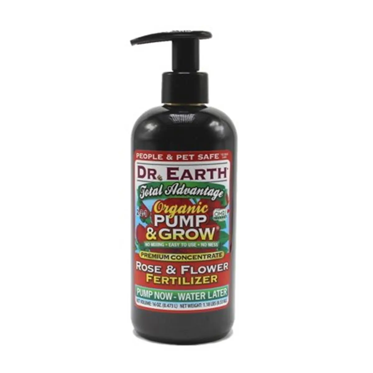212 MAIN Organic Pump & Grow Total Advantage Rose & Flower Fertilizer, 16 oz Easy-to-Use Pump Bottle, No-Mixing Formula for Plant Care