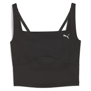 PUMA Womens Studio Cloudspun Rib Crew Neck Tank  Casual - Black