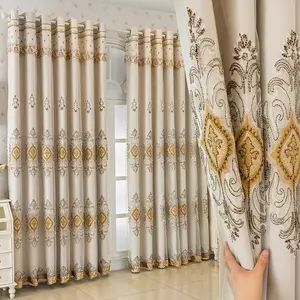 1pc New Classical Luxury Vintage Embroidered Set, Home Decoration Curtain, Elegant & Retro Design, Perfect for Living Room & Study Decor
