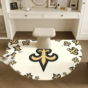 Nfl New Orleans Saints Floral Logo Mat with Base, Gold and Design, Anti-Slip and Absorbent Rug for Fans, Multiple Sizes Available