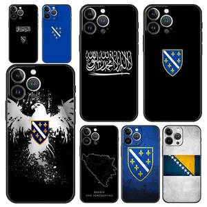 Bosnian Pride Bosnia and Herzegovina Flag Phone Case, Bosnian Coat of Arms iPhone Cases for iPhone 17 Air 16 Pro Max 15 14 Plus 13 12 11 Patriotic Balkan Gift Protective Cover