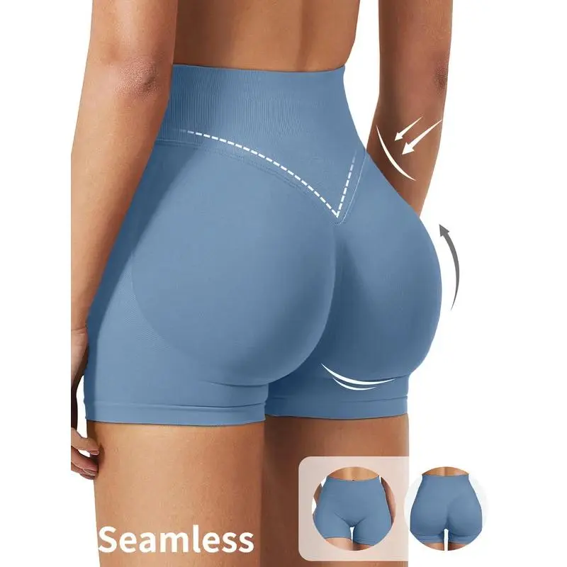 High stretch hip lifting fitness yoga shorts with peach hips and no awkward lines, Pilates medium intensity training shorts