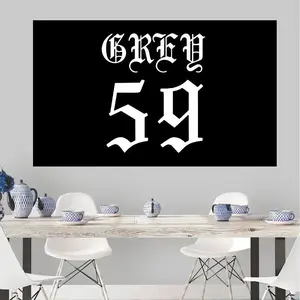 Versatile Grey 59 Flag - 3x5ft Single-Sided Print, With 4 Grommets For Easy Hanging,Decorative Wall Art Decor for Gifts, Party