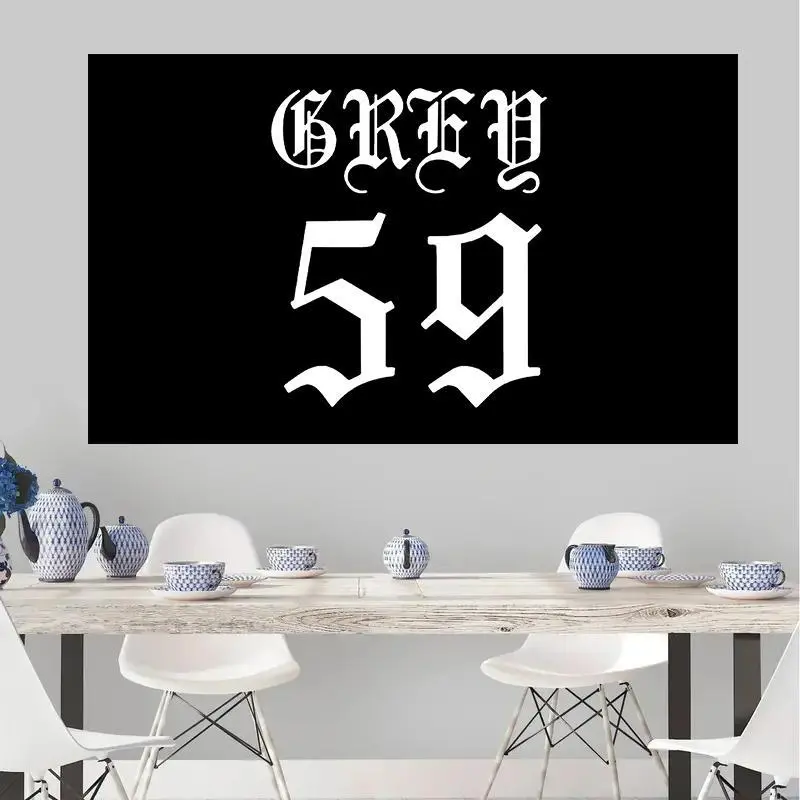Rectangular Hangable Grey Flag Tapestry, 3x5ft 59 Single-Sided Printed Fabric with Printed Text, 4-Grommet Hanger for Easy Hanging, Indoor Decoration, Thoughtful Gift for Boyfriend, Room Decor