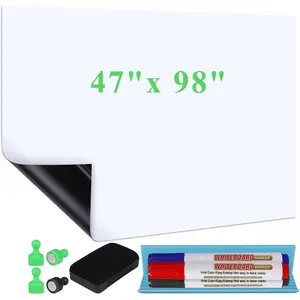 White Board Sticker Adhesive Backing, " x 98"  Dry Erase Board Contact Paper Stick  Wall, Whiteboard Sheet for Teacher  Classroom, Include Markers, Eraser with