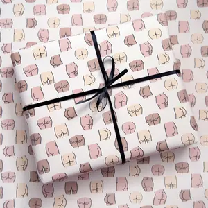 Funny Christmas Gift Wrap, Bachelorette Party Favor, Xmas Holiday Wrapping Paper, White Elephant Present for Silly Adults