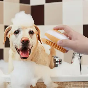 Pet Bath Brush, Cat Dog Massage Brush, Lotion Storage De-Shedding Brush, Cat Grooming Beauty Pet Supplies, Essential Pet Care Tool