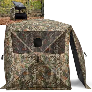 FLASH SALE Shoot Through Hunting Blinds | Mesh Pop Up Deer Blinds | Portable 2-3 Person Camouflage Ground Blind for Hunting with Extended Edge