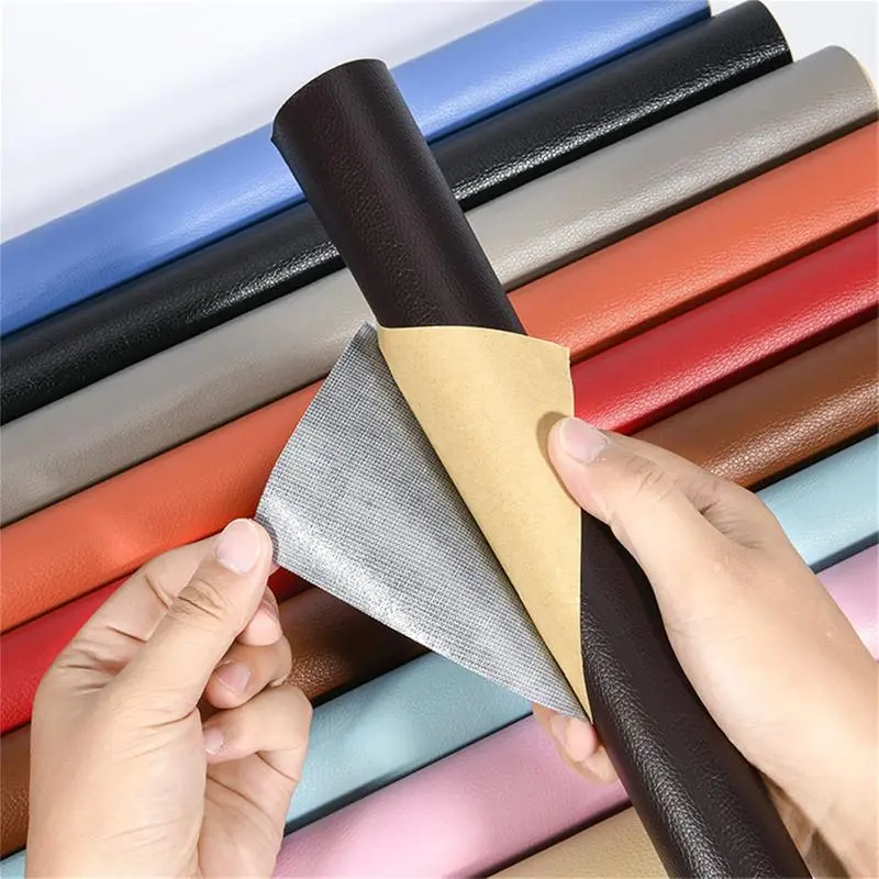 20x54 Inch Cuttable Self-Adhesive PVC Leatherette Patch, Water Repellent Upholstery Fabric - Smooth to Touch, Wear-Resistant, Easy to Remove for Sofa, Car Seat Repair, Water Repellent Leather Accessory