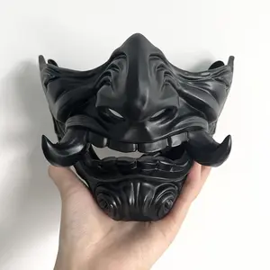 Demon Prajna Cosplay Mask Halloween Devil Oni Samurai Ghost Horror Hard Resin Face Masks Adult Unisex Party Prop Masks