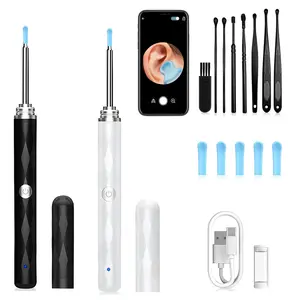 8-Piece Earwax Removal Set with Wireless Smart Ear Camera and Light, USB Powered Wireless Ear Cleaner with 5 Spoons & App Guide for iOS/Android - Safe Ear Hygiene Care, Ideal Gift for Adults & Teens(Holiday/Birthday Gift) Personal Care Ear Cleaning Kit