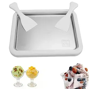 Summerwins Electric Countertop Ice Cream Maker - At-Home Ice Cream Roller for Rolls, Sorbet, and Dairy-Free Frozen Yogurt with Spade (White)